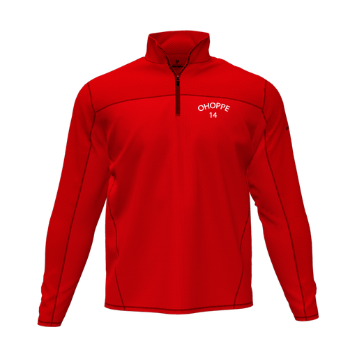 [CUS-DFW-QTRZ-PER-LSL-RED-AS-LOGO3] Quarter Zip Pullover (Adult S, Red, Logo 3)