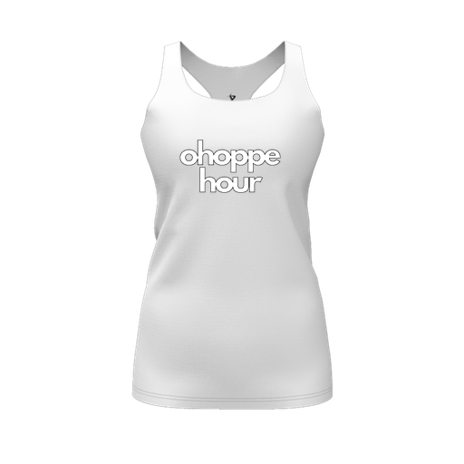 [FT0TRBWH-FYS-LOGO1] Decker Racerback Tank Top (Female Youth S, White, Logo 1)