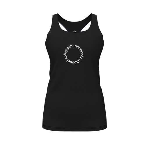 [CUS-DFW-RCBK-PER-BLK-FYS-LOGO2] Decker Racerback Tank Top (Female Youth S, Black, Logo 2)