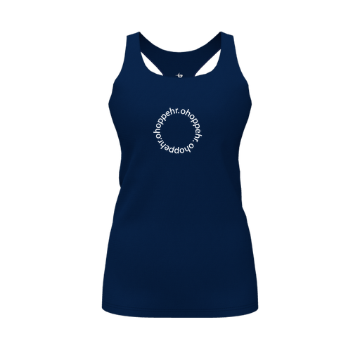 [CUS-DFW-RCBK-PER-NVY-FYS-LOGO2] Decker Racerback Tank Top (Female Youth S, Navy, Logo 2)