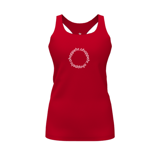 [CUS-DFW-RCBK-PER-RED-FYS-LOGO2] Decker Racerback Tank Top (Female Youth S, Red, Logo 2)