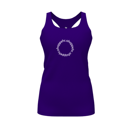 [FT0TRBPP-FYS-LOGO2] Decker Racerback Tank Top (Female Youth S, Purple, Logo 2)