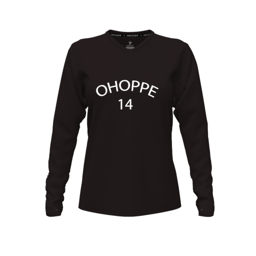 [FTLVCFBK-FYXS-LOGO3] Decker Comfort T-Shirt (Female Youth XS, Black, V Neck, Logo 3, Long Sleeve)