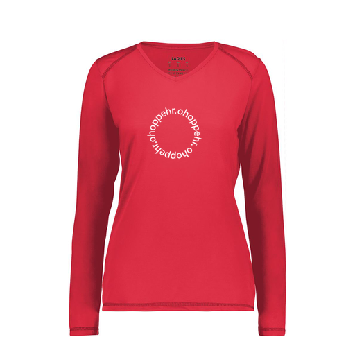 [6847.083.XS-LOGO2] Women's SoftTouch Long Sleeve (Female Adult XS, Red, Logo 2)