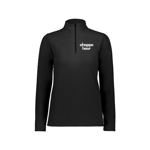 [6864.080.XS-LOGO1] Ladies MicroFleece 1/4 Zip Pullover (Female Adult XS, Black, Logo 1)