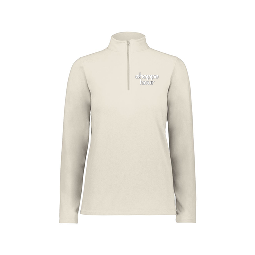 [6864.53T.XS-LOGO1] Ladies MicroFleece 1/4 Zip Pullover (Female Adult XS, White, Logo 1)