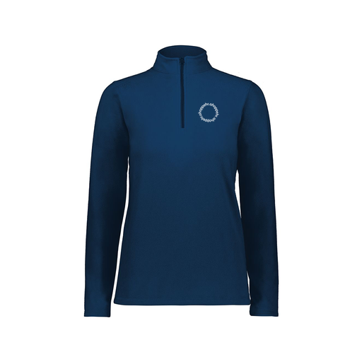 [6864.065.XS-LOGO2] Ladies MicroFleece 1/4 Zip Pullover (Female Adult XS, Navy, Logo 2)