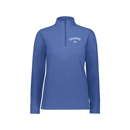 [6864.060.XS-LOGO3] Ladies MicroFleece 1/4 Zip Pullover (Female Adult XS, Royal, Logo 3)