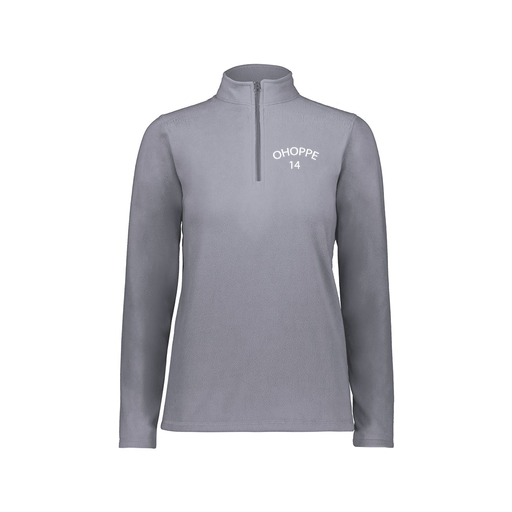 [6864.059.XS-LOGO3] Ladies MicroFleece 1/4 Zip Pullover (Female Adult XS, Gray, Logo 3)