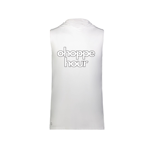 [222590.005.XS-LOGO1] Men's CoolDry Sleeveless Hoodie (Adult XS, White, Logo 1)