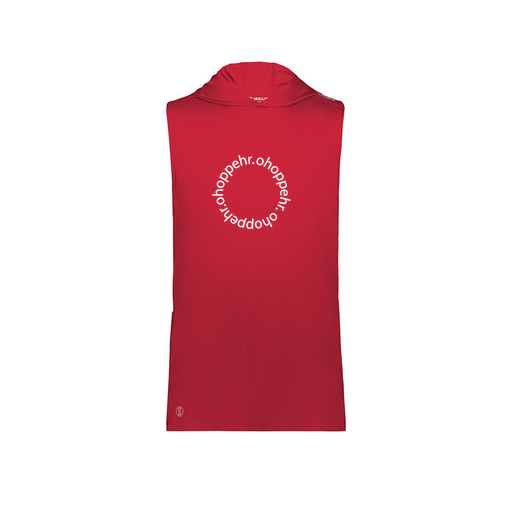 [222590.083.XS-LOGO2] Men's CoolDry Sleeveless Hoodie (Adult XS, Red, Logo 2)