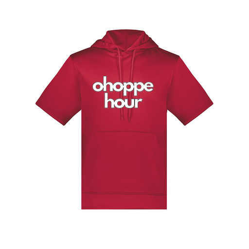 [6871.083.S-LOGO1] Men's Dri Fit Short Sleeve Hoodie (Adult S, Red, Logo 1)