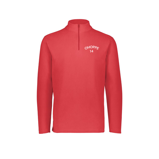 [6863.083.XS-LOGO3] Men's MicroFleece 1/4 Zip Pullover (Adult XS, Red, Logo 3)