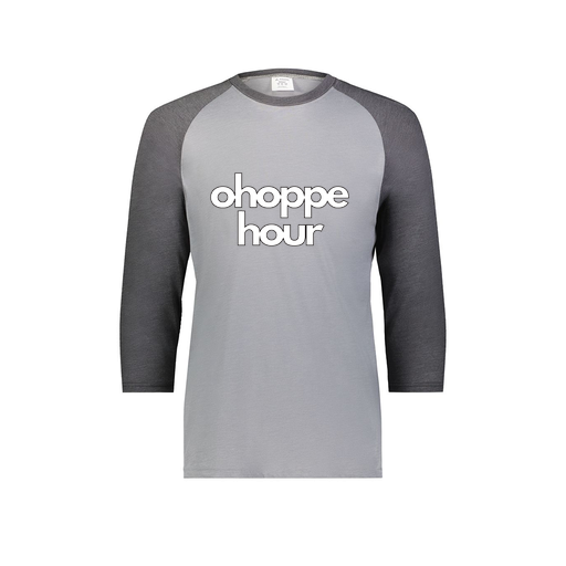 [6879.30V.S-LOGO1] Men's Vintage 3/4 Sleeve T-Shirt (Adult S, Gray, Logo 1)