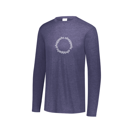 [FTLCUBNV-AXS-LOGO2] Decker Men's Tri-Blend T-Shirt - Long Sleeve (Adult XS, Navy, Logo 2)