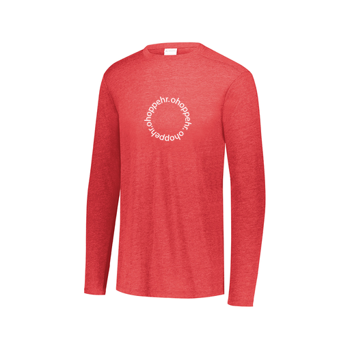 [FTLCUBRD-AXS-LOGO2] Decker Men's Tri-Blend T-Shirt - Long Sleeve (Adult XS, Red, Logo 2)