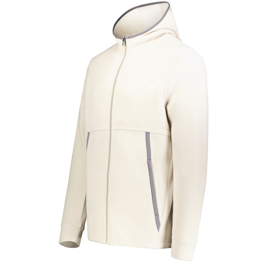 [6858.53T.XS-LOGO2] Men's Chill Full Zip Fleece (Adult XS, White, Logo 2)