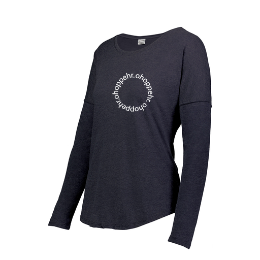 [FTLCUBNV-FAS-LOGO2] Decker Women's Tri-Blend T-Shirt - Long Sleeve (Female Adult S, Navy, Logo 2)
